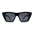 thumbnail image 1 of Womens Mod Minimal Cat Eye Design Fashion Sunglasses All Black, 1 of 4
