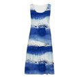 thumbnail image 5 of CQCYD Summer Dresses 2023, Women Printed Sleeveless Crew Neck Dress Loose Beach Dress Holiday Dress and Ankle Dress Leisure Sales Today Clearance Blue L, 5 of 5