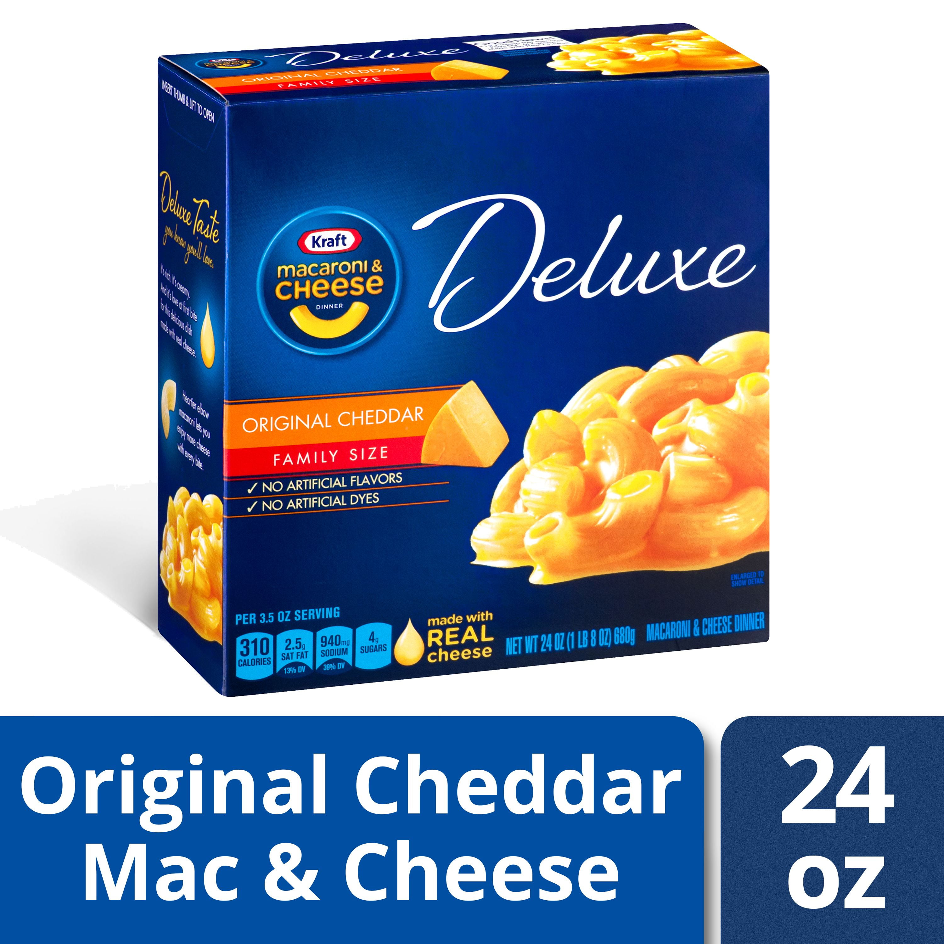 Kraft Deluxe Original Cheddar Mac and Cheese Dinner, 24 oz Box