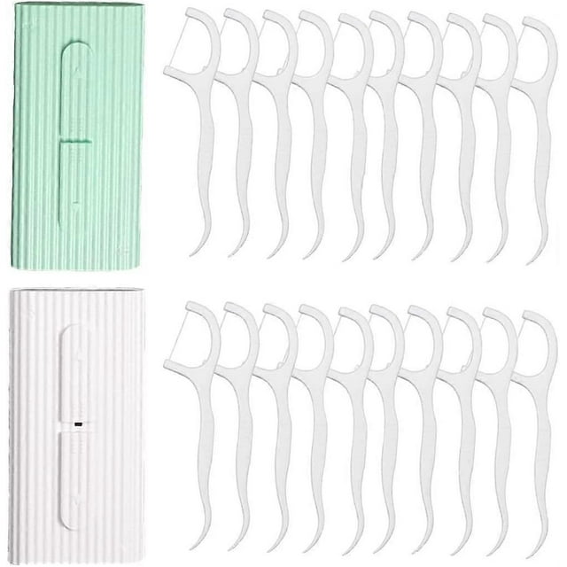20 Pieces Floss Sticks Dental Floss,Dental Floss Picks,2 in 1 Dental Toothpick,Teeth Stick with Portable Cases,Teeth Cleaning