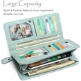 thumbnail image 4 of Women'S Wallet Large Wallet Women'S Long Wallet Large Capacity Leather Case Card Compartment Wallet Cell Phone Pocket With Hand Strap Elegant Wallet - Green, 4 of 7