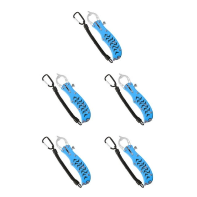 mmirethe Stainless Steel Fish Grip Aluminum Alloy Fish Lip Holder Multifunction Lure Pliers Controller Rustproof Accessory Blue 5PCS