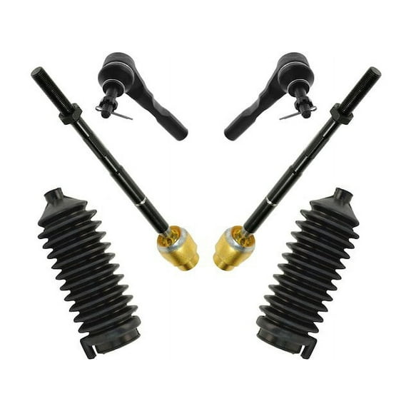Tie Rod End and Steering Bellows Kit 6 Piece - Compatible with 2004 - 2012 Chevy Malibu 2005 2006 2007 2008 2009 2010 2011