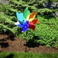 thumbnail image 3 of In the Breeze 2870 — Rainbow Poly Petal Pinwheel Spinner, 18-Inch — Colorful and Fun Large Pinwheel for Yards, Gardens, Parties and More, 3 of 3