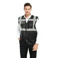 thumbnail image 1 of TOPTIE 5 Pockets High Visibility Safety Vest with Reflective Strips, Working Uniform Vest-Black-2XL, 1 of 7