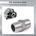 thumbnail image 5 of Hex Nipple 1/2" Male x 1/2" Male Pipe Fittings, 4 Pcs 1/2" NPT Male Threaded Pipe Fittings, 304 Stainless Steel NPT Male Pipe Adapters for Water, Gas, Fuel Pipelines, 5 of 7