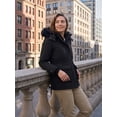 thumbnail image 3 of Wantdo Women's Recycled Winter Coat Long Quilted Winter Jacket Thickened Puffer Parka with Removable Hood Black L, 3 of 11