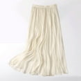 thumbnail image 2 of Lovskoo Women's Summer High Waist Pleated Chiffon Skirt Swing A Line Maxi Skirt Comfortable Plus Size Elastic Waist Skirt Beige, 2 of 5