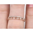 thumbnail image 4 of 0.50 Carat 2 pcs Real Moissnaite Stacking Curved Design art deco wedding band anniversary Ring Silver 18k Rose Gold Plating set, 4 of 9