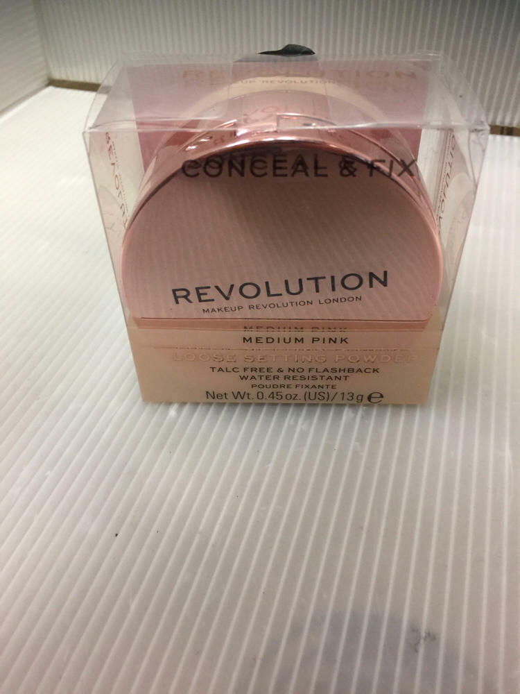 mord søsyge chance Makeup Revolution Conceal & Fix Setting Powder - Medium Pink - 0.45oz -  Walmart.com