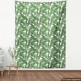thumbnail image 4 of Ambesonne Boho Fabric by the Yard Upholstery, Banana Leaves Design, 1 Yard, Pale Grey Hunter Green, 4 of 5