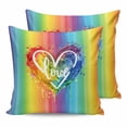 thumbnail image 7 of Outdoor Pillow Covers Throws Colorful Gradient Love Heart,Waterproof Pillow Cases Pack of 2 Watercolor Rainbow Stripes,Durable Cushion Cover Pillowcase for Patio Balcony Couch Garden, 7 of 7