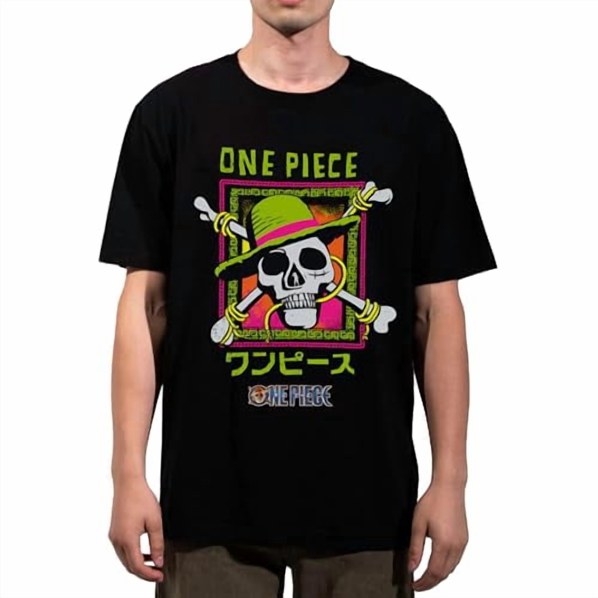 One Piece Live Action Straw Hat Pirates Logo Adult Black Heavyweight Oversized T-shirt