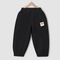 thumbnail image 4 of Toddler Snow Pants 5T Pants Boys Kids Boys Girls Toddler Fleece Sweatpants Casual Pull On Jogger Sweatpants with Pockets Drawstring for Girls Black 18-24 Months, 4 of 4