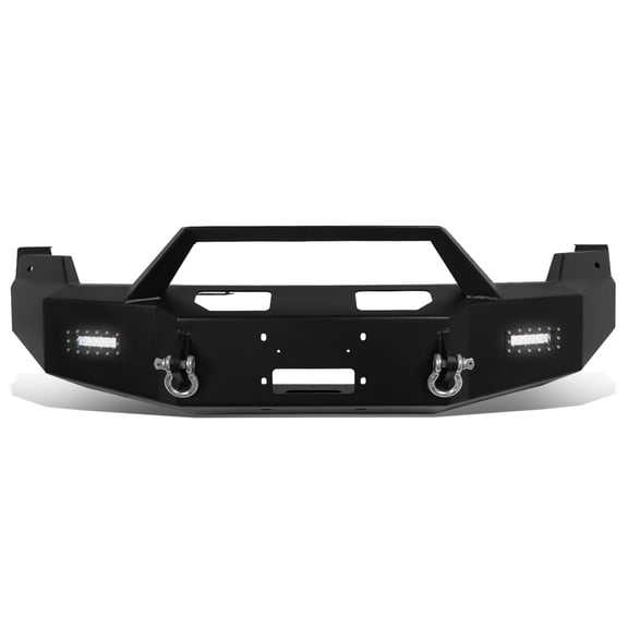 DNA Motoring FGBP-004 For 2010 to 2014 Ford F150 Raptor Heavy Duty Steel Rock Crawler Front Bumper w / Winch Plate   LED Fog Light & D -Rings 11 12 13