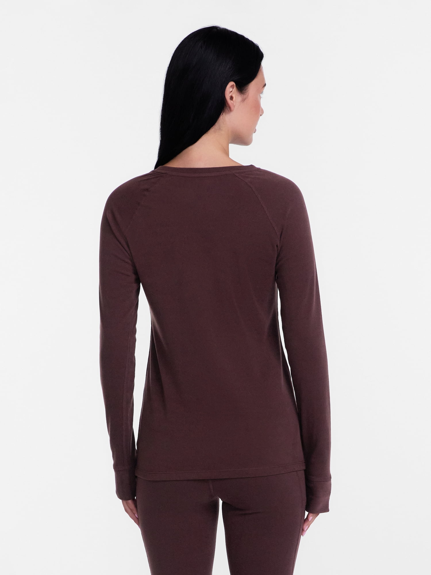 ClimateRight by Cuddl Duds Women’s Warmest Therma Suede Long Sleeve V Neck Thermal Base Layer Top, Sizes XS to 4X