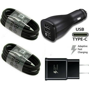 Adaptive Fast Charging Kit! for Samsung Galaxy A52, AFC Wall Charger   Dual Port Car Charger   2x Type-C Cable
