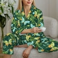 thumbnail image 6 of Sikiie tropical butterflies and plants Pajamas Set Long Sleeve Sleepwear Womens Button Down Nightwear Pj Sets-Large, 6 of 7