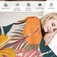 thumbnail image 3 of WERPE Abstract Mid Century Art Blanket Lightweight FlannelRustic Retro Geometric Colorful Boho Plant Leaves Throw Blanket for Women Men Soft Cozy Plush Warm Birthday Gifts White, 3 of 6
