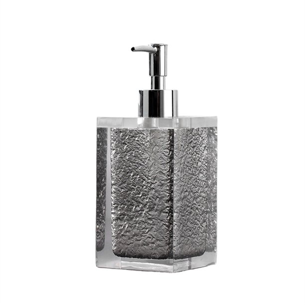 Dispensador de jabón con botella de jabón plateada galvanizada for encimera de cocina y baño