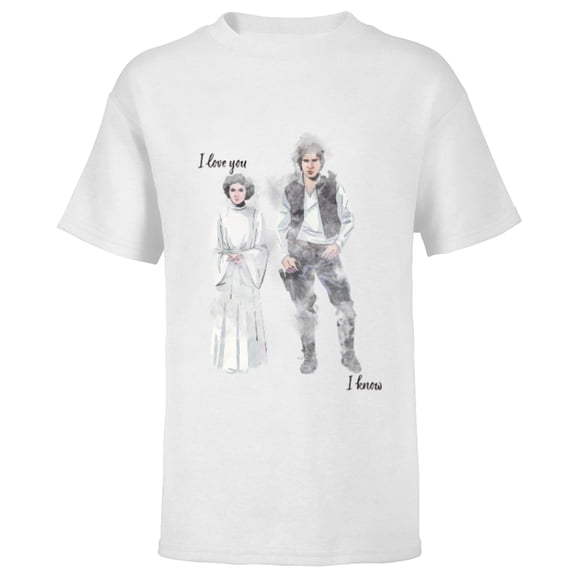 Star Wars Princess Leia Han Solo Valentine’s Wedding Love - Short Sleeve T-Shirt for Kids - Customized-White