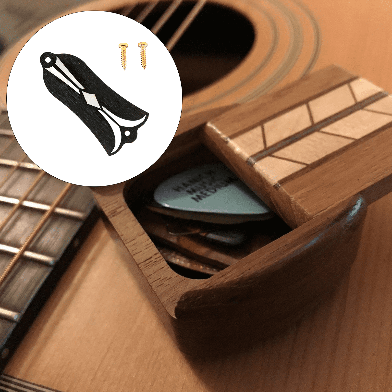 Bells Shape Trusses Rod Cover Plate with Screws 2 Holes Decorative Protections Case Electric Guitar Replacement Part