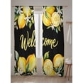 thumbnail image 5 of Sheer Curtains 84 Inches Long 2 Panels Set for Living Room, Yellow Lemons Semi Sheer Curtains for Windows, Summer Fruits Leaves Botanical Black Voile Window Treatments Rod Pocket Curtain, 5 of 7