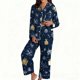 thumbnail image 2 of Puyaiuu Women 2 Piece Christmas Satin Pajama Set Cute Print Long Shirt Loose Shorts Matching Set Loungewear Gift, 2 of 5