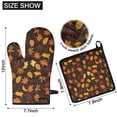 thumbnail image 6 of Autumn Fall Leaves Pattern Kitchen Oven Mitt and Pot Holder Sets 2 Pcs for Baking, Cooking and Grilling, Heat Resistant Up To 392 °F, 6 of 7