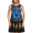 thumbnail image 1 of Fotbe Wolf Head And Dreamcatcher Vestido de Verano sin Mangas para Mujer – Vestido Midi Línea A, Estilo Camiseta Floral, Vestido Playero Casual y Fluido, 1 of 7