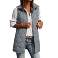 thumbnail image 5 of Women's Collar Quilted Vest Casual Sleeveless Zip Up Jackets Lightweight Puffer Coat with Side Pockets for Fall Winter, 5 of 9