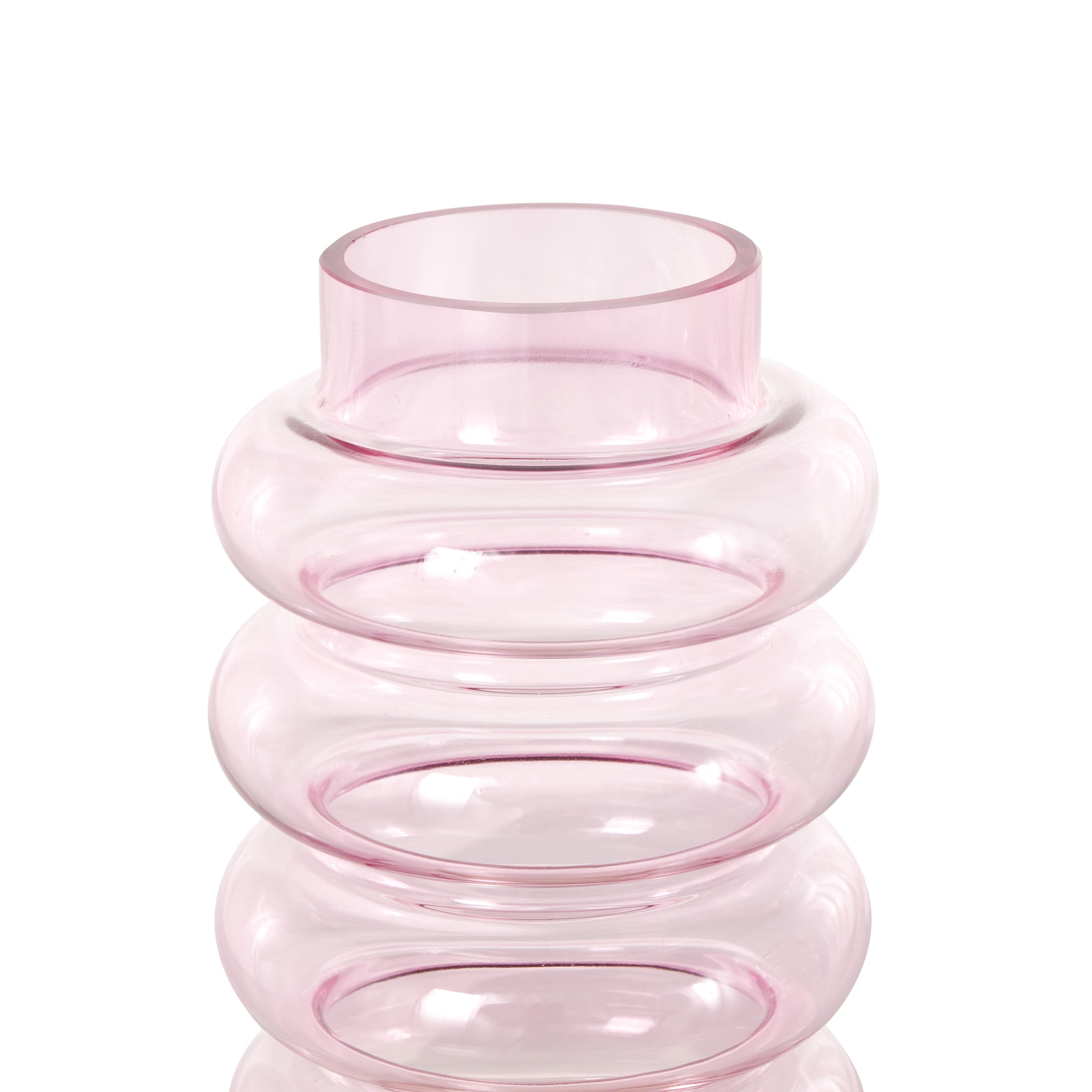 DecMode 5"W, 12"H Tinted Multi Colored Glass Vase with Color Blocks, Set of 2