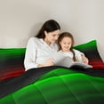 thumbnail image 5 of jejeloiu Stripes Lines Geometric Bedding Comforter Set,Modern Abstract Art Twin Comforter Sets,Green Black Red Bedding Set For Adults,Ultra Soft Home Decor Reversible,2pcs, 5 of 8
