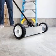 Master Magnetics Magnet Sweeper, 18 Wide Magnetic Broom, Adjustable Sweeping Height Magnetic Pick-Up Tool, 07543