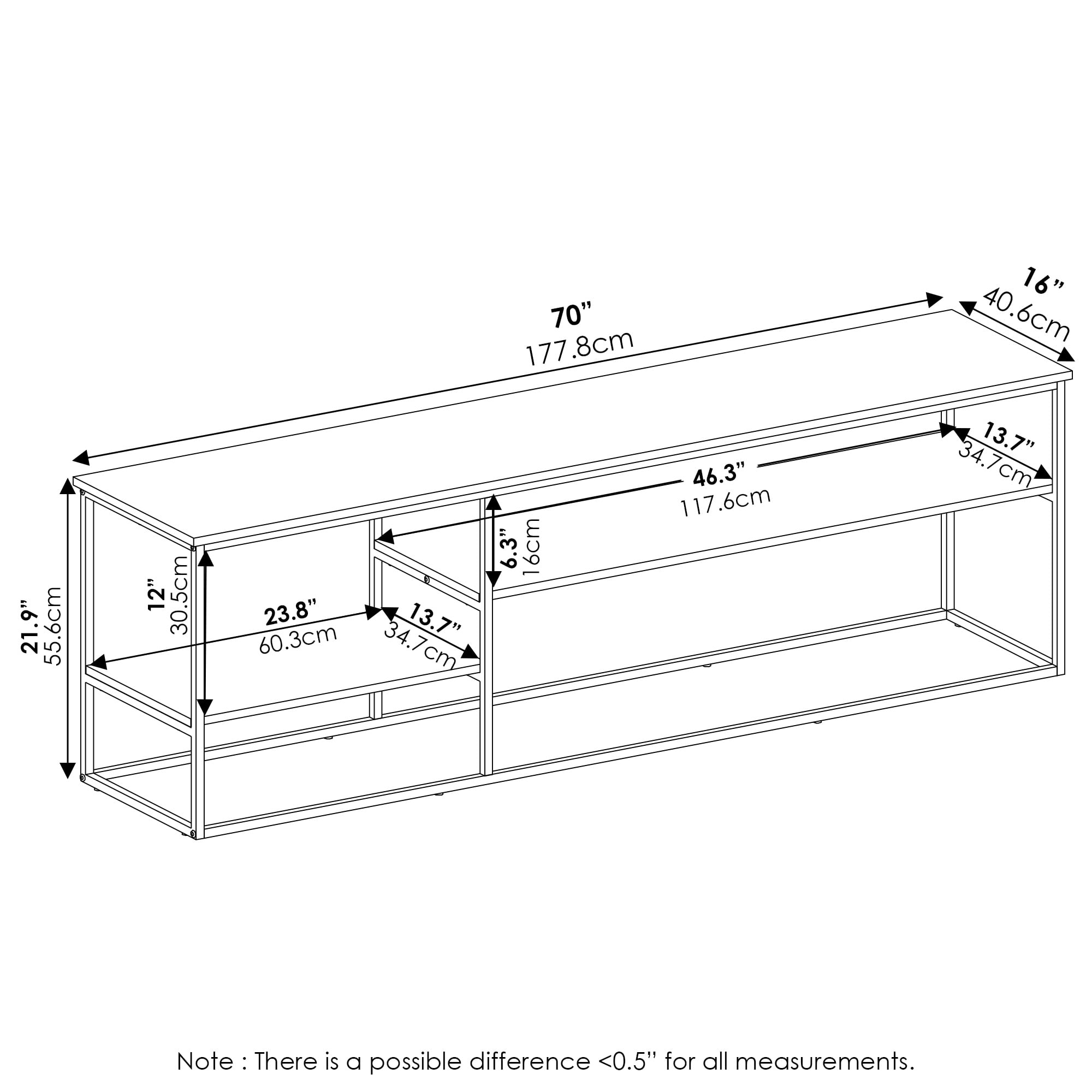 Furinno Moretti Modern Lifestyle TV Stand for TV up to 78 Inch, French Oak Grey
