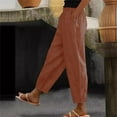 thumbnail image 2 of CheerKidz Women's Casual Straight Pants Mid Waist Drawstring Lightweight Ankle Length Sweatpants Baggy Athletic Quick Drying Trousers with Pockets(Brown,2XL), 2 of 5