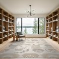 thumbnail image 2 of ODIKA 9'x12' Beige Gray Hexagonal Rainbow Dotted Washable Area Rug Modern Scandinavian Inspired Honeycomb Motif Non-Slip, Chair-Friendly for Dining Room, Basement, Large Office, 2 of 7