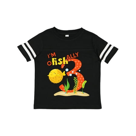 

Inktastic I m O-Fish-Ally Three- Cute Puffer Fish Third Birthday Gift Toddler Boy or Toddler Girl T-Shirt