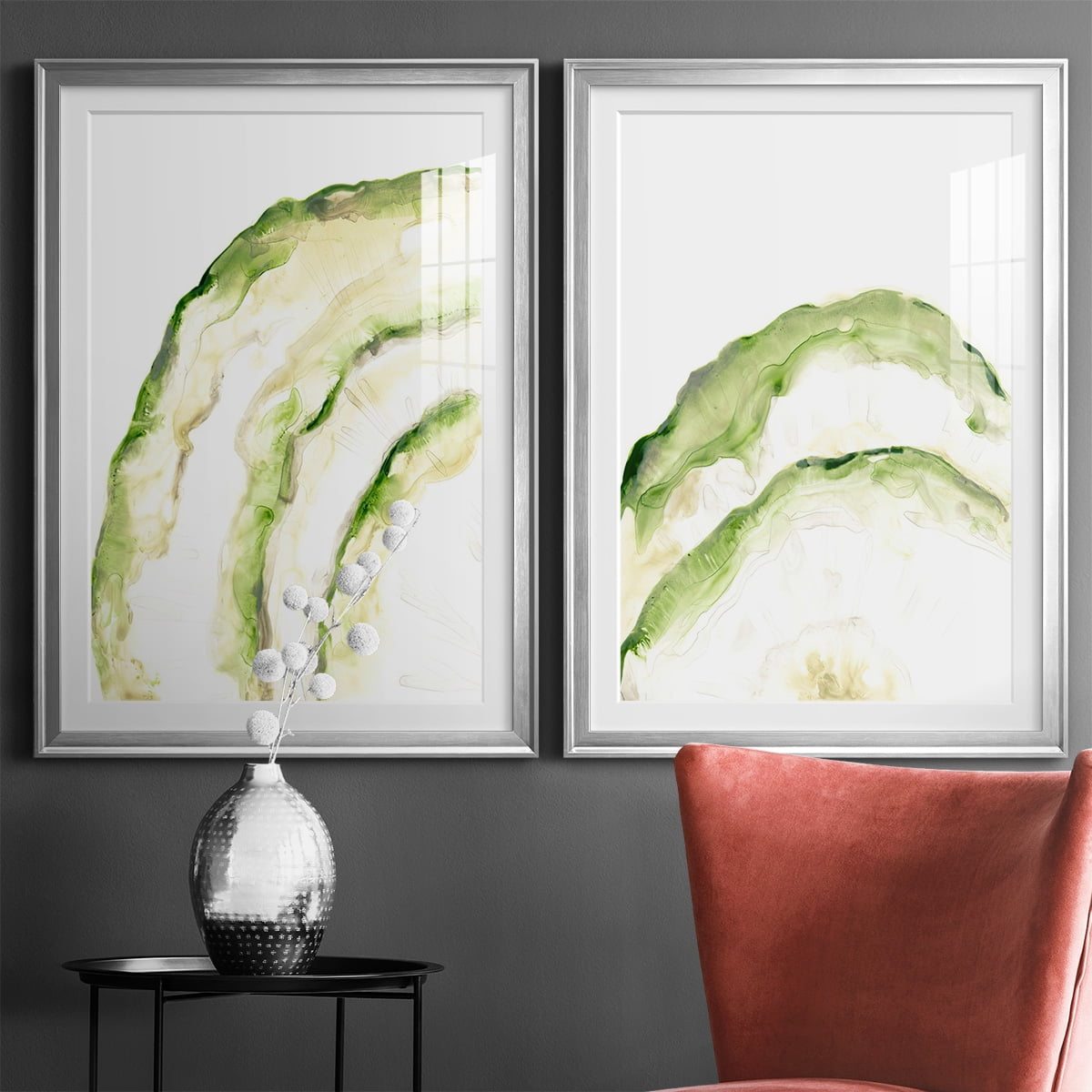 Wexford Home Lichen Halo I Premium Framed Print, 18.5" x 24.5" - Ready to Hang, Silver (Set of 2)