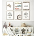 thumbnail image 2 of Race Car Wall Art Boys Room Canvas Wall Decor Vintage Nursery Wall Art Vehicle Prints Kids Toddler Poster Retro Car Pictures for Boys Bedroom Playroom 8x10x6 Inch Unframed, 2 of 4