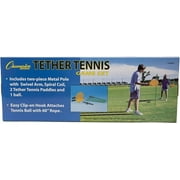 Champion Sports TTGAME Tetherball Tennis: Swingball Outdoor Lawn Game for Kids, Adults, and Families - Backyard Tether Kit with Tennis Ball and Paddle Set