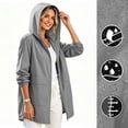 thumbnail image 2 of Purcolt Women's Hooded Softshell Jacket, Lightweight Windbreaker Outdoor Coat with Pockets for Hiking Camping Travel Spring Fall, 2 of 8