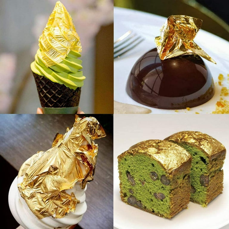 10 PCS Edible Gold Leaf REAL .999 24K Sheets Foil Cake Baking Paper Food  Grade