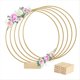 thumbnail image 1 of 5 Piezas de Tiras de Centro de Mesa de Anillo Floral de Metal de 8 Pulgadas 5 Soportes de Madera para Decoración de Mesa DIY para Colgar en la Pared, 1 of 7