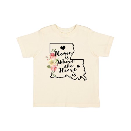 

Inktastic Louisiana Home is Where the Heart is with Watercolor Floral Gift Toddler Boy or Toddler Girl T-Shirt