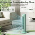thumbnail image 5 of KISSAIR 30" Compact Tower Fan for Bedroom – 85° Oscillating, 3 Speeds, Normal/Sleep 2 Modes, 15H Timer, LED Display & Remote, Portable Bladeless Fan, Green, 5 of 8