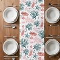 thumbnail image 4 of Table Runner 36 Inches Long for Kitchen Dining, Coral Coastal Dresser Scarf Farmhouse, Dining Table Decorations for Wedding/Parties, Blue Red Nautical Summer Beach Ocean 13 x 36 In, 4 of 8