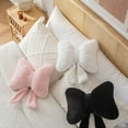 thumbnail image 5 of Topboutique Furry Throw Pillows Soft Bow Plush Pillow Cute Bowknot Stuffed Pillow Decorative Bow Plush Cushion for Bed Couch Living Room Decor,Black,14.9*12.6 in/32*38 cm, 5 of 6