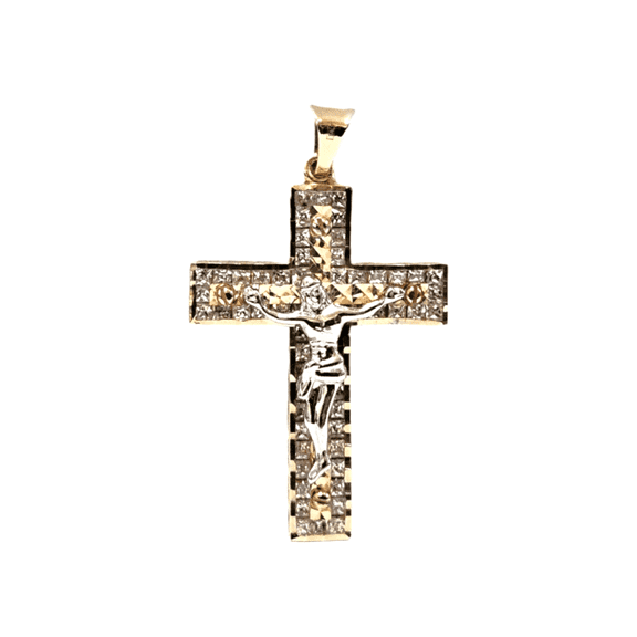 14k Unisex Yellow Gold ZC cross pendant