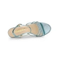 thumbnail image 4 of BLISSFUL STEP Sandales pour Femmes à Talon Kitten à Bout Ouvert avec Bride à la Cheville Ornée de Strass en PU à Boucle Bleu Lac 8, 4 of 7
